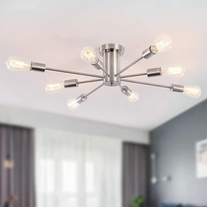 Modern Sputnik Chandelier, 8-Light Ceiling Light Fixture - E26 Base Modern Sputnik Chandelier, 8-Light Ceiling Light Fixture - E26 Base