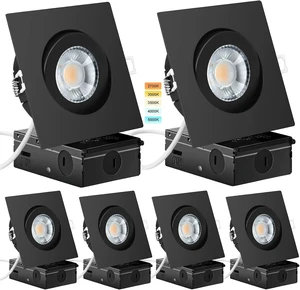 KnLnny Ware Black Square Gimbal Recessed Spot Lights 4 Inch 6 Pack,dimmable KnLnny Ware Black Square Gimbal Recessed Spot Lights 4 Inch 6 Pack,dimmable