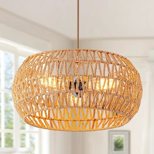 Rattan Light Fixture Dinning Room Pendant Light Boho Chandelier Hanging Light Ceiling Mount Hand Woven Lamp Shade 3-light Drum Chandelier Basket Light for Bedroom Hallway Kitchen Island Light Fixture Rattan Light Fixture Dinning Room Pendant Light Boho Chandelier Hanging Light Ceiling Mount Hand Woven Lamp Shade 3-light Drum Chandelier Basket Light for Bedroom Hallway Kitchen Island Light Fixture