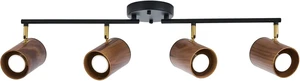 BISAMIYA Modern 4-Light Track Lighting Kit, Matte Black & Dark Wood BISAMIYA Modern 4-Light Track Lighting Kit, Matte Black & Dark Wood