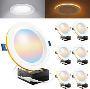 Sunco 6 Pack 6 Inch 5CCT LED Recessed Light with Night Light 14W=100W Sunco 6 Pack 6 Inch 5CCT LED Recessed Light with Night Light 14W=100W