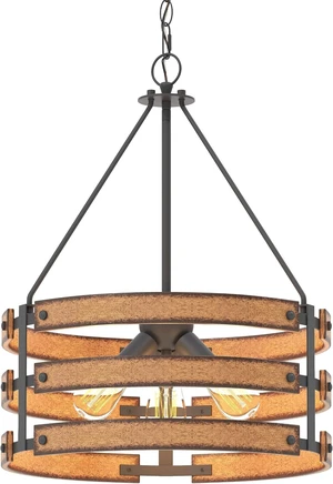 Inlight 18-Inch 3-Light Round Kitchen Island Pendant, Barnwood/Black Inlight 18-Inch 3-Light Round Kitchen Island Pendant, Barnwood/Black