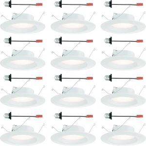 Designers Fountain LED Recessed Ceiling Lights 12 Pack, 5/6 Inch 5CCT Metal Light Fixture Set, Dimmable, 1050 Lumens, 2700K/3000K/3500K/4000K/5000K, White Trim, RB6WH9105C12 Designers Fountain LED Recessed Ceiling Lights 12 Pack, 5/6 Inch 5CCT Metal Light Fixture Set, Dimmable, 1050 Lumens, 2700K/3000K/3500K/4000K/5000K, White Trim, RB6WH9105C12