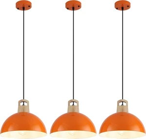 Modern Pendant Lights, 3 Packs 11.8inch Orange Pendant Light, Farmhouse Pendant Light, Kitchen Pendant Lighting, Pendant Lights Kitchen Island for Living Room, Bar, Bedroom, Office Modern Pendant Lights, 3 Packs 11.8inch Orange Pendant Light, Farmhouse Pendant Light, Kitchen Pendant Lighting, Pendant Lights Kitchen Island for Living Room, Bar, Bedroom, Office