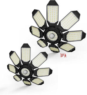 Motion Sensor Garage Light, 250W Motion Sensor Light Indoor,Deformable Garage Lights Ceiling LED,25000LM Super Bright Motion Activated LED Shop Light for Stairway,Basement 2Pack Motion Sensor Garage Light, 250W Motion Sensor Light Indoor,Deformable Garage Lights Ceiling LED,25000LM Super Bright Motion Activated LED Shop Light for Stairway,Basement 2Pack