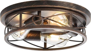 Black Gold Farmhouse Flush Mount Ceiling Light Fixtures, 1Pack Black Gold Farmhouse Flush Mount Ceiling Light Fixtures, 1Pack