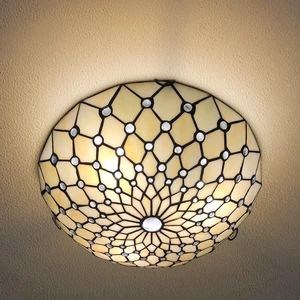 ARTZONE Tiffany Ceiling Light Flush Mount, 16 Inch Wide Stained Glass Ceiling Light for Bedroom,Living Room, Entryway,Foyer,3-Light ARTZONE Tiffany Ceiling Light Flush Mount, 16 Inch Wide Stained Glass Ceiling Light for Bedroom,Living Room, Entryway,Foyer,3-Light