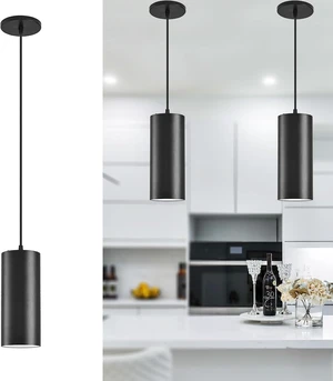 4" Pendant Lights Kitchen Island, 25W Cylinder Hanging Lights with Dipswitch, Modern Eye Care Led Pendant Lamp fixtures for Bedroom, Living Room, Office (Black, 2 Pcs) 4" Pendant Lights Kitchen Island, 25W Cylinder Hanging Lights with Dipswitch, Modern Eye Care Led Pendant Lamp fixtures for Bedroom, Living Room, Office (Black, 2 Pcs)