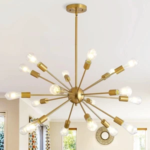 Sputnik Chandeliers 18-Light, Large Modern Mid Century Ceiling Light, Adjustable Anti-Rust Light Fixture, Gold Luxury Chandelier Shades for Dining Room Hallway Foyer Bedroom and Living Room Sputnik Chandeliers 18-Light, Large Modern Mid Century Ceiling Light, Adjustable Anti-Rust Light Fixture, Gold Luxury Chandelier Shades for Dining Room Hallway Foyer Bedroom and Living Room