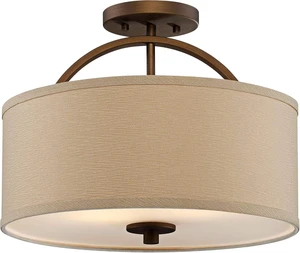 Halsted 15" Wide Brushed Bronze Semi-Flush Mount Ceiling Light Fixture Halsted 15" Wide Brushed Bronze Semi-Flush Mount Ceiling Light Fixture