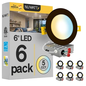 NUWATT Canless 6 inch Bronze Recessed Lighting, 5CCT 2700K-5000K, ETL, 6 PK NUWATT Canless 6 inch Bronze Recessed Lighting, 5CCT 2700K-5000K, ETL, 6 PK
