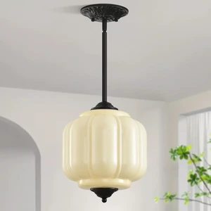 9in Cream Glass Schoolhouse Light Fixture Vintage, Bulb Included 9in Cream Glass Schoolhouse Light Fixture Vintage, Bulb Included