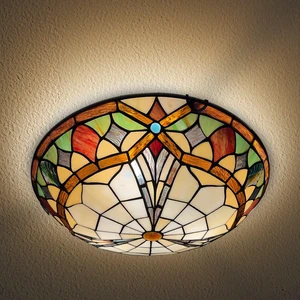 ARTZONE Tiffany Ceiling Lights, 3-Light 16 Inch Stained Glass Tiffany Flush Mount for Bedroom, Dining, Living Room, Entryway, Foyer ARTZONE Tiffany Ceiling Lights, 3-Light 16 Inch Stained Glass Tiffany Flush Mount for Bedroom, Dining, Living Room, Entryway, Foyer