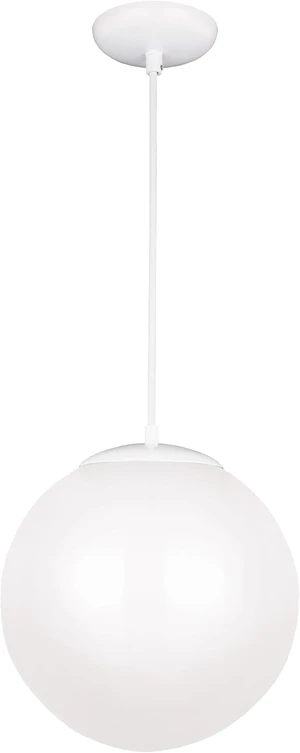 Generation Lighting Leo Hanging Globe Medium 1-Light Pendant in White Generation Lighting Leo Hanging Globe Medium 1-Light Pendant in White