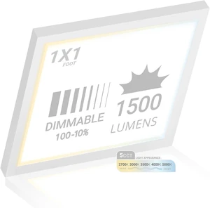 NUWATT 1x1 LED Light Panel Surface Mount Dimmable, 5CCT 2700K-5000K, CRI90 NUWATT 1x1 LED Light Panel Surface Mount Dimmable, 5CCT 2700K-5000K, CRI90