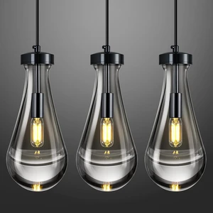Raindrop Pendant Lights Kitchen Island Teardrop PlatingBlack Hanging Light Fixtures Clear Solid Glass Pendant Light Modern Chandeliers for Dining Room Porch Corridor Living Room(Black 3-Pack) Raindrop Pendant Lights Kitchen Island Teardrop PlatingBlack Hanging Light Fixtures Clear Solid Glass Pendant Light Modern Chandeliers for Dining Room Porch Corridor Living Room(Black 3-Pack)
