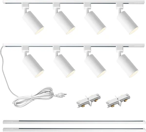 Plug in Track Lighting with Power Cord, 8-Light GU10 Track Lighting Kit with 6.6FT H Type Track Lighting Rails, Modern Kitchen LED Track Lighting Fixtures Ceiling Spot Light, White (No Bulbs) Plug in Track Lighting with Power Cord, 8-Light GU10 Track Lighting Kit with 6.6FT H Type Track Lighting Rails, Modern Kitchen LED Track Lighting Fixtures Ceiling Spot Light, White (No Bulbs)