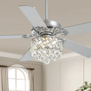 52" Crystal Ceiling Fan with Light Dimmable LED Chandelier Fan 52" Crystal Ceiling Fan with Light Dimmable LED Chandelier Fan