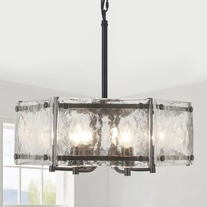 Modern Black Glass Chandelier,6-Light Crystal Light Fixture for Dining Room Modern Black Glass Chandelier,6-Light Crystal Light Fixture for Dining Room