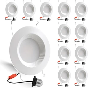 Energetic 5/6 Inch LED Recessed Lighting, 1000LM, 4000K Cool White, 13W=150W, Dimmable LED Can Light, Damp Rated, Simple Retrofit Installation, ETL Listed, 12 Pack Energetic 5/6 Inch LED Recessed Lighting, 1000LM, 4000K Cool White, 13W=150W, Dimmable LED Can Light, Damp Rated, Simple Retrofit Installation, ETL Listed, 12 Pack