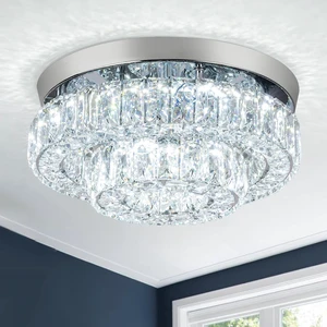 12 Inch Crystal Chandelier LED Ceiling Light 2 Tier Flush Mount Ceiling Light Fixtures Modern Chandelier Lighting for Hallway Bedroom Dining Room Kitchen (Cool White) 12 Inch Crystal Chandelier LED Ceiling Light 2 Tier Flush Mount Ceiling Light Fixtures Modern Chandelier Lighting for Hallway Bedroom Dining Room Kitchen (Cool White)