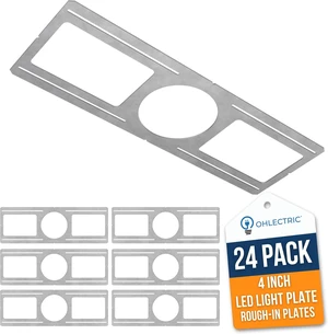 OHLECTRIC 24 Pack 4 Inch LED Downlight Rough in Mounting Plates OHLECTRIC 24 Pack 4 Inch LED Downlight Rough in Mounting Plates