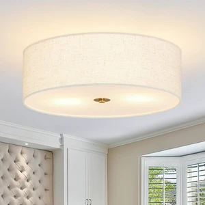 Bagood 16 Inch Flush Mount Ceiling Light Fixture 3-Light Drum Modern Gold Ceiling Light Fixture Dimmable Close to Ceiling Light Fixture with Fabric Shade for Living Room Hallway Entryway Bedroom Bagood 16 Inch Flush Mount Ceiling Light Fixture 3-Light Drum Modern Gold Ceiling Light Fixture Dimmable Close to Ceiling Light Fixture with Fabric Shade for Living Room Hallway Entryway Bedroom