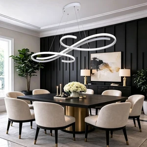 Modern LED Pendant Lights for Kitchen Island, Dimmable 39.75" Linear LED Chandelier Light Fixture, Upgraded Dining Room Ceiling Hanging Light Fixtures Height Adjustable Modern LED Pendant Lights for Kitchen Island, Dimmable 39.75" Linear LED Chandelier Light Fixture, Upgraded Dining Room Ceiling Hanging Light Fixtures Height Adjustable