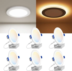 VOLISUN 6 Pack 6 Inch 5CCT Recessed Light with Night Light, 1080LM VOLISUN 6 Pack 6 Inch 5CCT Recessed Light with Night Light, 1080LM