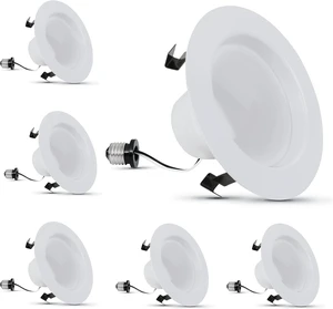 Feit Electric 4in Enhance LED Retrofit Recessed Downlight, 75W Eq, 6 Pack Feit Electric 4in Enhance LED Retrofit Recessed Downlight, 75W Eq, 6 Pack