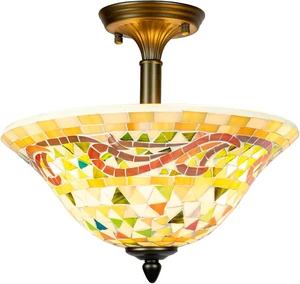 Dale Tiffany Lamps 8780/3LTF Tiffany/Mica Three Light Flush Mount Series Collection Finish, Antique Brass, 12.00x13.25x13.25 Dale Tiffany Lamps 8780/3LTF Tiffany/Mica Three Light Flush Mount Series Collection Finish, Antique Brass, 12.00x13.25x13.25