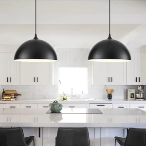 14 Inch Black and White Dome Pendant Light, Black Pendant Lights Kitchen Island 2 Pack, Large Dome Island Pendant Lights, Black Farmhouse Pendant Light for Kitchen Island, Dining Room, Cafe 14 Inch Black and White Dome Pendant Light, Black Pendant Lights Kitchen Island 2 Pack, Large Dome Island Pendant Lights, Black Farmhouse Pendant Light for Kitchen Island, Dining Room, Cafe