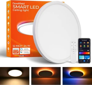 12 Inch Smart RGB LED Flush Mount Ceiling Light (1 Pcs) 12 Inch Smart RGB LED Flush Mount Ceiling Light (1 Pcs)