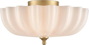 Modern Gold Ceiling Light Fixture with Milky Glass Shade Modern Gold Ceiling Light Fixture with Milky Glass Shade