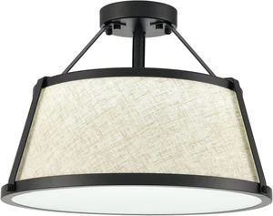 Drum Flush Mount Ceiling Light Black Finish Dimmable LED Drum Flush Mount Ceiling Light Black Finish Dimmable LED