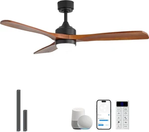 Sofucor 52" Smart Ceiling Fan with Lights and Remote Solid Wood Sofucor 52" Smart Ceiling Fan with Lights and Remote Solid Wood