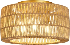 Boho Light Ceiling Fixture Flush Mount Rattan Woven Basket Chandelier for Bedroom Living Room Dining Kitchen, Modern Gold Wicker Lamp for Hallway Entryway Coastal Farmhouse Boho Light Ceiling Fixture Flush Mount Rattan Woven Basket Chandelier for Bedroom Living Room Dining Kitchen, Modern Gold Wicker Lamp for Hallway Entryway Coastal Farmhouse