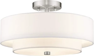Livex Lighting 51044-91 Flush Mount, Brushed Nickel Livex Lighting 51044-91 Flush Mount, Brushed Nickel