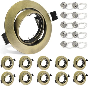 LTBLIGHT 10 Pack 3 inch Recessed Ceiling Downlight Fitting, Antique Brass LTBLIGHT 10 Pack 3 inch Recessed Ceiling Downlight Fitting, Antique Brass
