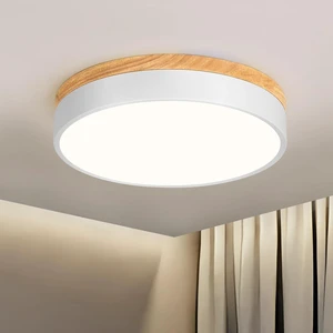 Dimmable LED Ceiling Light Fixture,White Round Flush Mount Lighting,11.6in Dimmable LED Ceiling Light Fixture,White Round Flush Mount Lighting,11.6in