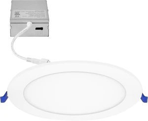 Maxxima 8 in. 5 CCT Round Slim Recessed LED Downlight, 1600 Lumens, White Maxxima 8 in. 5 CCT Round Slim Recessed LED Downlight, 1600 Lumens, White