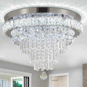CLAIRDAI 18.5" Crystal Flush Mount Ceiling Light, Cool White LED CLAIRDAI 18.5" Crystal Flush Mount Ceiling Light, Cool White LED