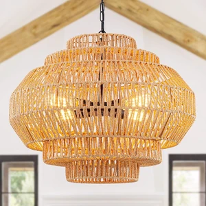 23.6 Rattan Chandelier Dinning Room Pendant Light Fixture Boho Chandelier Boho Hanging Light Large Basket Light Woven Rattan Pendant Light for Kitchen Island Bedroom Farmhouse Living Room 23.6 Rattan Chandelier Dinning Room Pendant Light Fixture Boho Chandelier Boho Hanging Light Large Basket Light Woven Rattan Pendant Light for Kitchen Island Bedroom Farmhouse Living Room