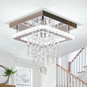 Square Crystal Chandelier Modern LED Crystal Ceiling Light Square Crystal Chandelier Modern LED Crystal Ceiling Light
