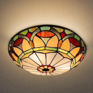 ARTZONE Tiffany Ceiling Lights, Stained Glass Ceiling Light 3-Lights 16 Inch Tiffany Flush Mount Ceiling Light for Bedroom Dining Living Room Entryway Foyer ARTZONE Tiffany Ceiling Lights, Stained Glass Ceiling Light 3-Lights 16 Inch Tiffany Flush Mount Ceiling Light for Bedroom Dining Living Room Entryway Foyer