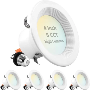 LUXRITE 4 Inch LED Recessed Can Lights, 14W=75W, 950 Lumens CRI 90 (4 Pack) LUXRITE 4 Inch LED Recessed Can Lights, 14W=75W, 950 Lumens CRI 90 (4 Pack)
