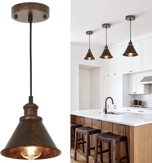 TAKEGO Farmhouse Pendant Light, Rustic Copper Pendant Light Kitchen Island, Vintage Pendant Light Fixtures, Hanging Ceiling Lamp for Kitchen Island, Hallway, Dining Room TAKEGO Farmhouse Pendant Light, Rustic Copper Pendant Light Kitchen Island, Vintage Pendant Light Fixtures, Hanging Ceiling Lamp for Kitchen Island, Hallway, Dining Room