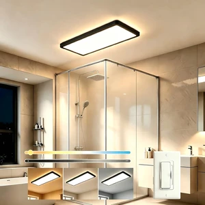 1Pack Black 23.6In Flush Mount Ceiling Light, 24W 3800lm Thyristor (TRIAC) Dimmable Rectangle LED Ceiling Light,3-CCT 3000-6500K with Memory Funcation,IP54 for Kitchen/Bathroom/Hallway/Office 1Pack Black 23.6In Flush Mount Ceiling Light, 24W 3800lm Thyristor (TRIAC) Dimmable Rectangle LED Ceiling Light,3-CCT 3000-6500K with Memory Funcation,IP54 for Kitchen/Bathroom/Hallway/Office
