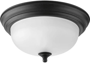 Progress Lighting 1-Light Ceiling Light, Flush Mount Ceiling Light Fixture for Interior Kitchen Lights, Hallway, Bedroom, Living Room, 11-3/8" by 5-1/2", Forged Black, Alabaster Glass Shade Progress Lighting 1-Light Ceiling Light, Flush Mount Ceiling Light Fixture for Interior Kitchen Lights, Hallway, Bedroom, Living Room, 11-3/8" by 5-1/2", Forged Black, Alabaster Glass Shade