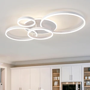 O'NEELDY 5-Light White LED Flush Mount, 100W Chandelier with Remote O'NEELDY 5-Light White LED Flush Mount, 100W Chandelier with Remote